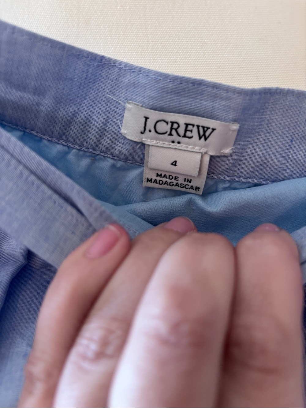 J. Crew Light Blue Ruffle Tie-Wrap Mini Skirt - Picture 3 of 4